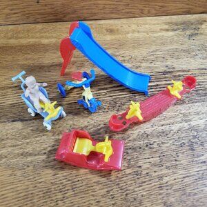Vintage Dollhouse Playground Toy Lot #10 – Renwal, Acme & Best – Slide, Trike...